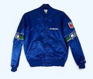 VINTAGE MADE IN USA STARTER PRO LINE SEATTLE SEAHAWKS JACKET SIZE M - Picture 1 of 10
