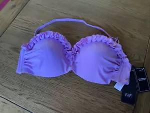 BNWT PINK UNDERWIRED BIKINI TOP WITH REMOVABLE HALTER STRAP - 38B - RRP £12 - Picture 1 of 6