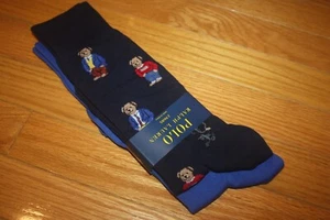 Brand New Polo Ralph Lauren Men's Bear Trouser 2-Pack Socks SHIP FREE US FAST - Picture 1 of 39