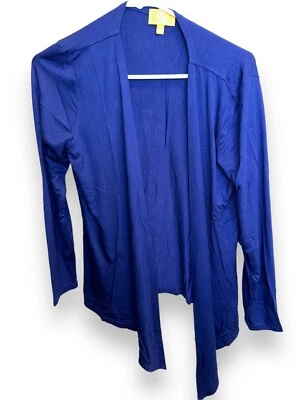 Cárdigan Suéter Mediano Frente Abierto Negocios Informal Azul Real Foto 1 de 4