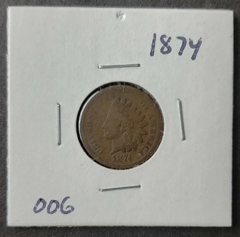 1874 1c Indian Head Cent Cover