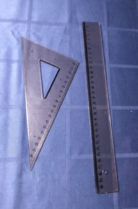 1x Lineale  30 cm u. 1x Geometrie-Dreieck 19 cm - Bild 1 von 1