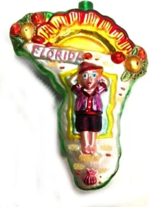 Florida State Shaped Mercury Glass Ornament 6 Inches - Picture 1 of 3