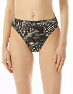 Michael Michael Kors High-Waist High-Cut Bikini Bottoms Black Size L 0885 - Picture 1 of 2