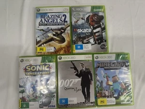 Xbox 360 Games Lot Bundle Skate 3 Sonic Generations Minecraft 007 Blazing Angels - Picture 1 of 12