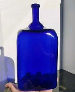 Antike Apotheke Apotheker kobaltblau Flasche offen Pontil 11" groß - Bild 1 von 24