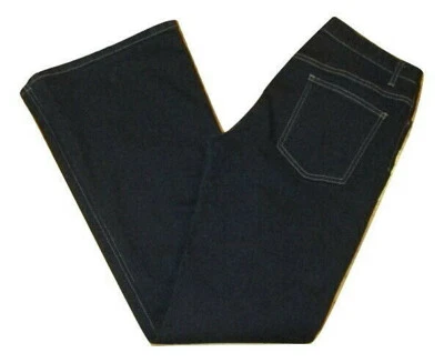 Pantalones de mezclilla Earl corte bota para mujer talla 31 cremallera mosca azul oscuro mezcla de algodón Foto 1 de 4