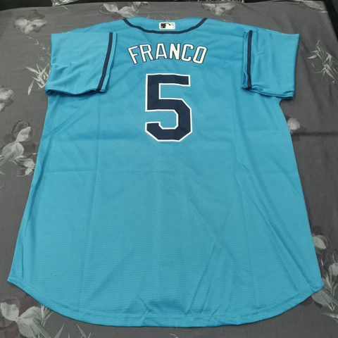 Wander Franco #5 Tampa Bay Rays Light Blue Cool Base Jersey Cover