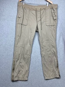 Y2k 90s Eddie Bauer Cargo Hiking Pull On Tie Waist Pants Womens XL Tall Casual - Picture 1 of 11