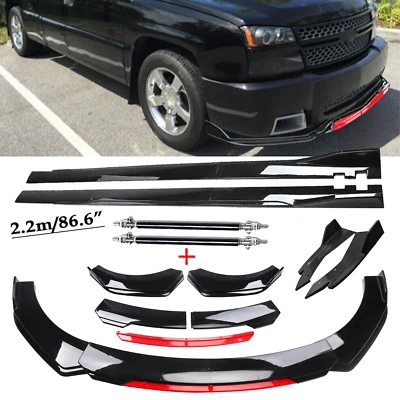 For Chevrolet Silverado 1500SS Front Bumper Lip Splitter Spoiler Gloss Black Red Foto 1 de 4