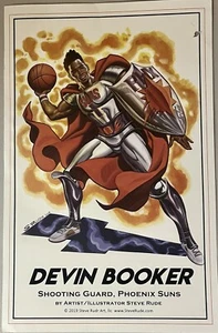 Devin Booker Illustration by Steve Rude 2019 Portrait NBA Phoenix Suns - Bild 1 von 3