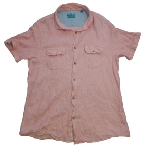 Tenth And Ocean Men's Large Casual Dress Shirt Linen Blend Peach - Picture 1 of 6