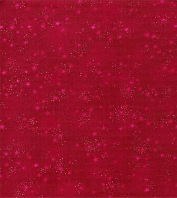 Laurel Burch Basics STAR RED Metallic Cotton Coordinate Fabric By the FQ 1/4 YD - Image 1 of 4
