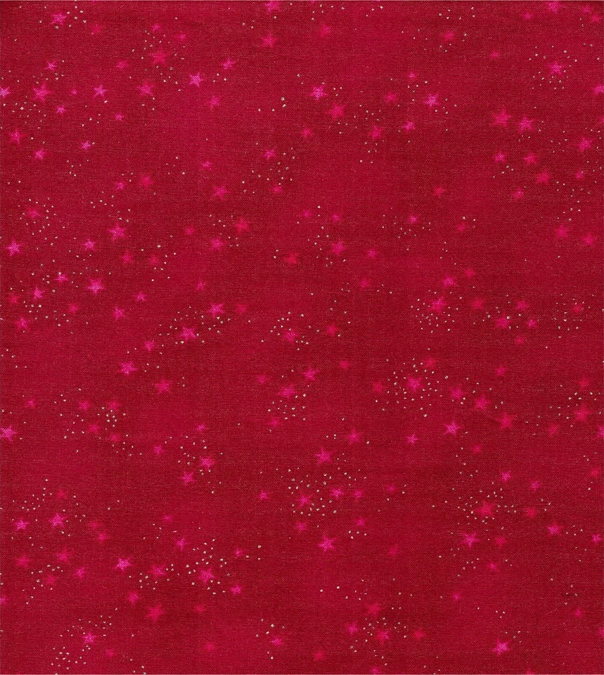 Laurel Burch Basics STAR RED Metallic Cotton Coordinate Fabric By the FQ 1/4 YD - Image 1 of 4
