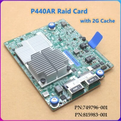 P440AR Raid Card with 2G Cache FBWC 726736-B21 749796-001 For HP DL360 DL388 G9 - Image 1 of 4