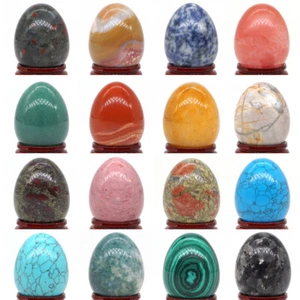 30x40 mm Mezcla de Piedras Preciosas al Mayor Cristal Reiki Globo Curación Esfera Huevo + Soporte - Imagen 1 de 50