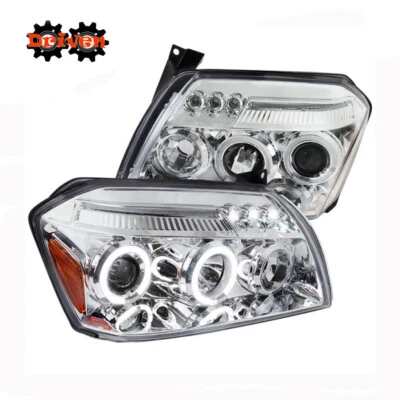 Proyector halógeno halos LED dobles para Dodge Magnum 05-07 carcasa cromada puntos LED Foto 1 de 4