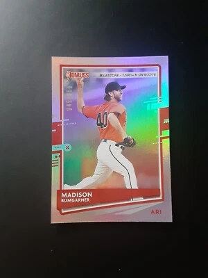 2020 Panini Donruss Madison Bumgarner #117 Milestone Stat Line /650 Giants - Image 1 of 4