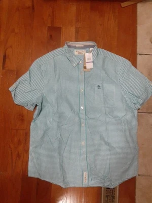 Original Penguin Heritage Slim Fit, Blue, Short Sleeve Button Shirt, 2XL - Image 1 of 4