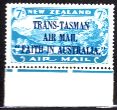 NUEVA ZELANDA #C5 1934 7p correo aéreo azul MH Foto 1 de 2