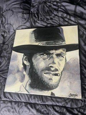 Chris Cargill Painting 18x18 Clint Eastwood Outlaw Josey Wales - Image 1 of 2