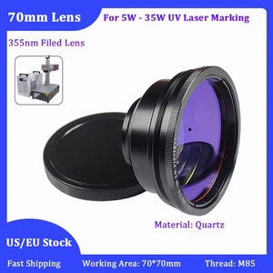 355nm UV 70*70mm Laser Quarz Feld Linse für 10W 15W UV Laser Markiergerät USA - Bild 1 von 11