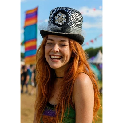 Hecho a mano Min Top Hat estrás adornado fiesta sombrero disfraz accesorio Foto 1 de 4