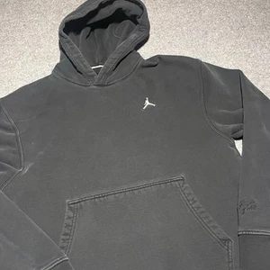 Nike Air Jordan Hoodie Mens Medium Essentials Fleece Pullover Black DA9818 010 - Picture 1 of 11