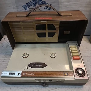 Reproductor de grabadora de cinta de carrete a carrete basculante de estado sólido General Electric de colección - Imagen 1 de 12