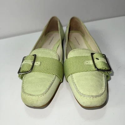 Zapatos Banana Republic para mujer talla 8 verde gamuza hebilla mocasín plano conducción Foto 1 de 4