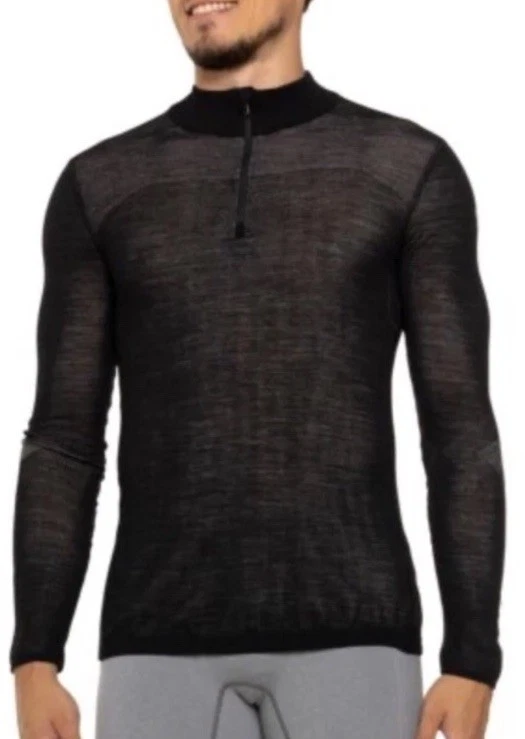 Smartwool Men's 1/4 Zip Base Layer Intraknit Thermal Merino-Black - Medium