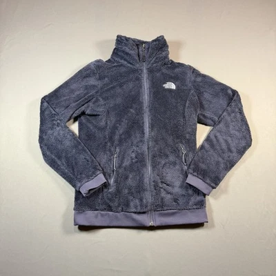 Chaqueta polar The North Face Osito para mujer pequeña púrpura cremallera completa suave cálida acogedora Foto 1 de 4