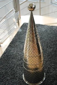 FINK Windlicht BIRILLO groß silber vernickelt H=62cm, D= 16cm mit Unterteller - Bild 1 von 10