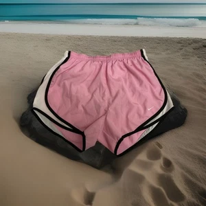 Nike Womens Small Fit Dry Pull On Running Athletic Shorts Pink Lined Embroidered - Picture 1 of 15