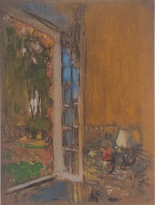 Edouard VUILLARD : La chambre aux Clayes, Lithographie et pochoir signée - Picture 1 of 7