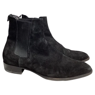 Botas Chelsea Saint Laurent Wyatt de gamuza para hombre negras talla 42 Foto 1 de 4