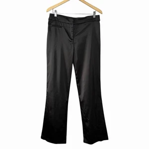 Vintage MSK Damen schwarz Satin Anzughose Größe 8 ausgestelltes Bein Stil 36831 hergestellt in den USA - Bild 1 von 8