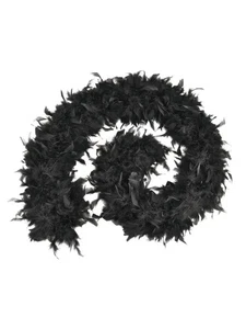 Black Feather Boa 80g Burlesque, Flapper & Fancy Dress Costume Accessory - Picture 1 of 1