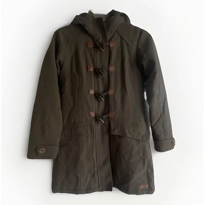 Merrell Womens Opti Warm Olive Green Hooded Toggle Button Up Coat Jacket M - Image 1 of 4