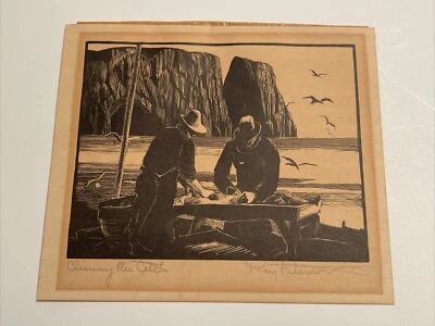 RAY PETERSON XILOGRAFÍA ANTIGUO RARO RETRATO REGIONALISMO AMERICANO WPA COSTA PLAYA Foto 1 de 4