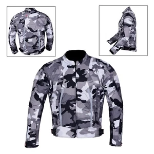 Chaqueta de motocicleta para hombre impermeable textil con camuflaje gris blindado CE - Imagen 1 de 4