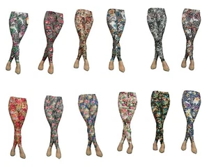 Womens Printed Colorful Stretch Slim Skinny Leggings Pants K7759 M/L to XL/XXL - Picture 1 of 13