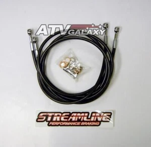Streamline Steel Braided Front Brake 2 Line Kit Black Banshee 350 All Years - Picture 1 of 3
