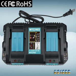 Cargador de batería óptimo rápido de doble puerto DC18RD 18 voltios para Makita LXT Li-Ion - Imagen 1 de 12