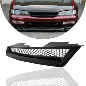 Fit Honda Accord 1994-1997 ABS Black Type-R Front Hood Bumper Mesh Grille Grill - Picture 1 of 10