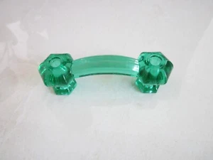 2 SMARAGDGRÜNE GLASSCHRANKGRIFFE SCHUBLADENGRIFFE VINTAGE STIL - Bild 1 von 7