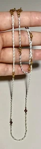 Vintage signiertes Monet Halskette und Armband Set weiß und goldfarben Röhrenglied - Bild 1 von 3