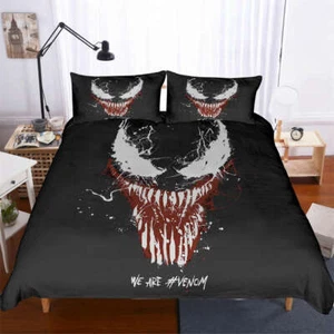 White Venom Teeth 3D Print Duvet Quilt Doona Covers Pillow Case Bedding Sets - Imagen 1 de 6