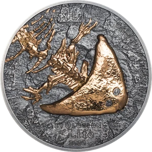 500 Togrog Evolution of Life - Diplocaulus Mongolia 1 oz plata 2020 - Imagen 1 de 6