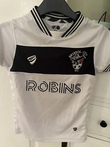 Bristol City Football Club 2018/19 Away Shirt Age 7-8 Kids Super Rare Old Badge - Picture 1 of 4